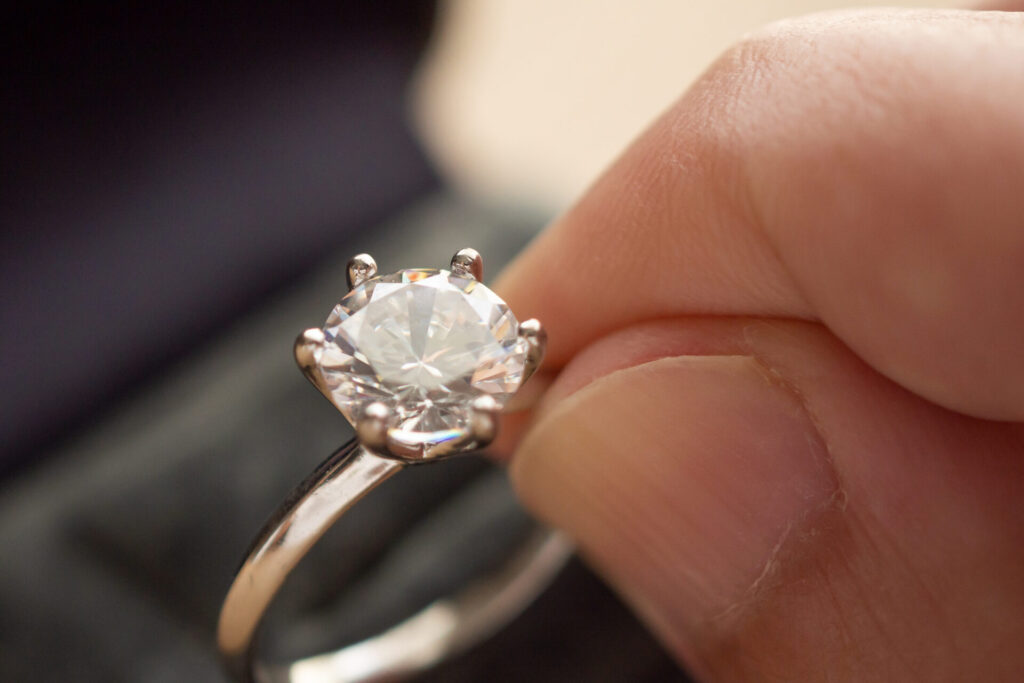 hand hold beautiful jewelry diamond ring